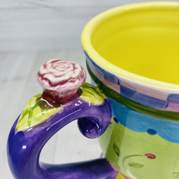 Certified International Sue Zipkin TEA GARDEN  Flowers Scrolls 18oz Ceramic Mug - Picture 12 of 14